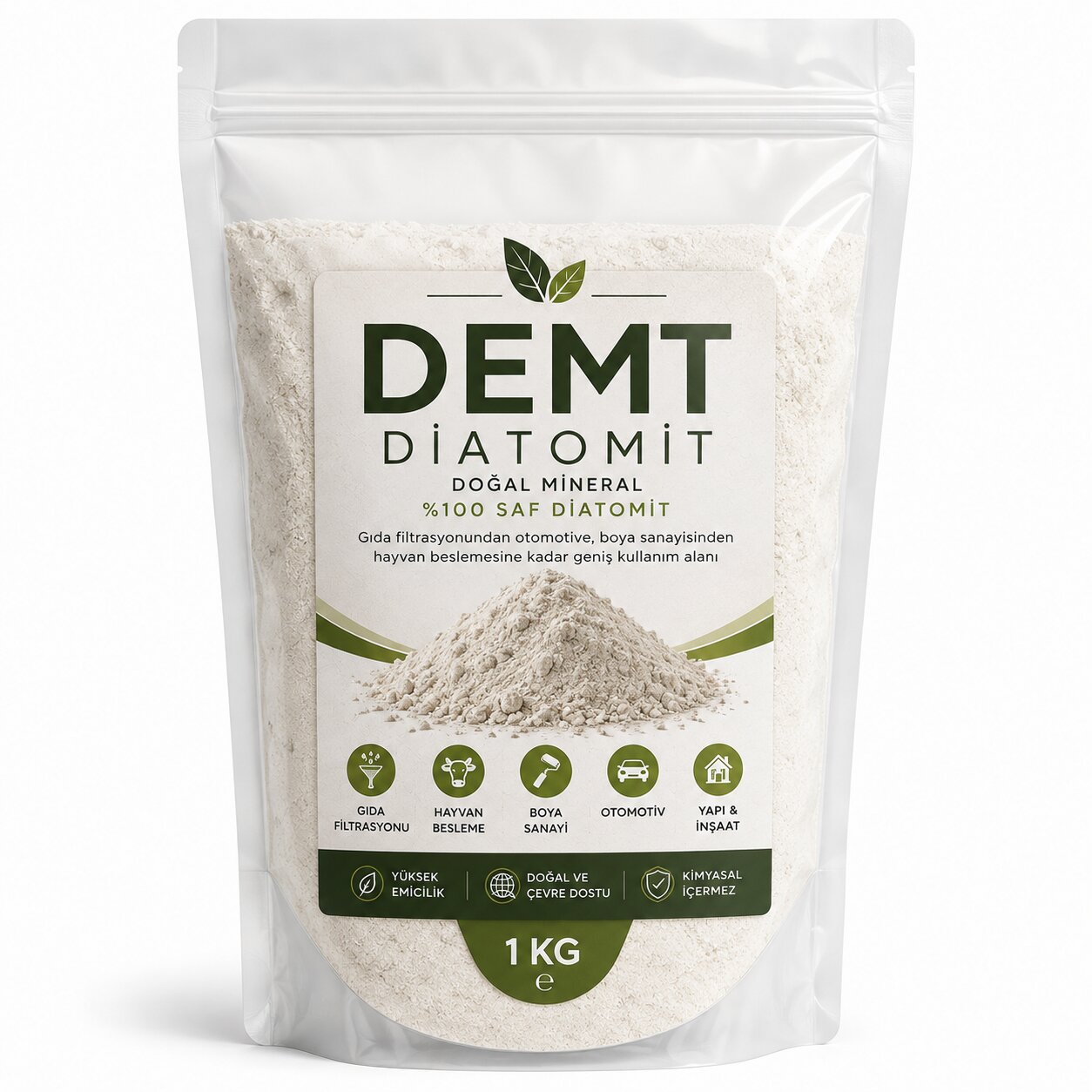 1 kilo diatomit DEMT %100 Saf Doğal Diatomit - 1 Kg - Görsel 1