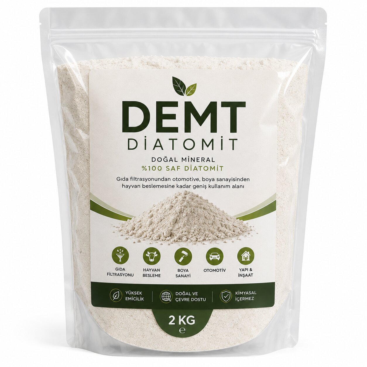 2 kg diatomit DEMT %100 Saf Doğal Diatomit - 2 Kg - Görsel 1