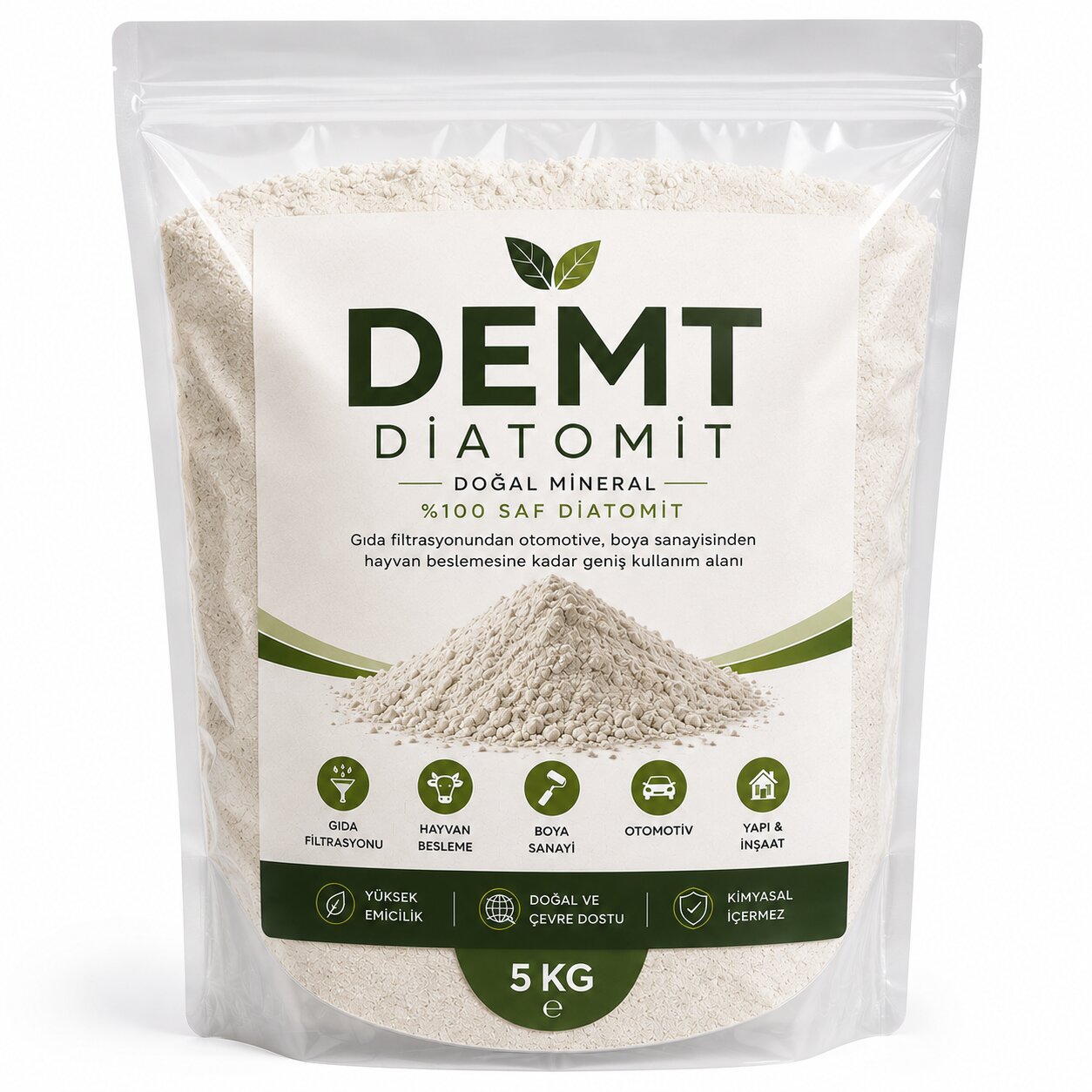 5 kg diatomit DEMT %100 Saf Doğal Diatomit - 5 Kg - Görsel 1